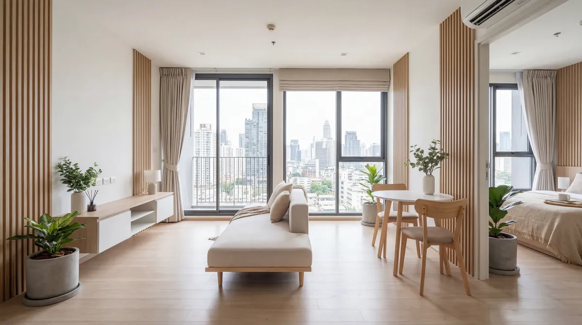 Elegant condo bedroom